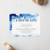 贈り物の水の色スタイリッシュ濃い青のメモ ノートカード (正面/裏面インサイチュ)