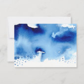 贈り物の水の色スタイリッシュ濃い青のメモ ノートカード (裏面)