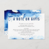 贈り物の水の色スタイリッシュ濃い青のメモ ノートカード (正面/裏面)