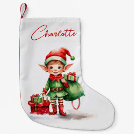 贈り物の袋でクリスマス小妖精や小人をパーソナライズ スモールクリスマスストッキング