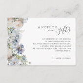 贈り物の願い事の青結婚いフローラ注 エンクロージャーカード (正面)