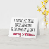 贈り物は十分、妻のおもしろいクリスマス カード (黄色い花)