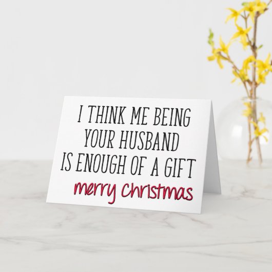 贈り物は十分、妻のおもしろいクリスマス カード (黄色い花)