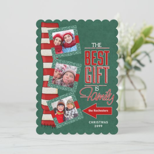 贈り物は最高の家族の緑の黒板3写真 シーズンカード (スタンド正面)