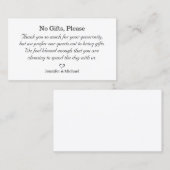 贈り物は遠慮してください, 結婚式の贈り物についてシンプルなカード エンクロージャーカード (正面/裏面)