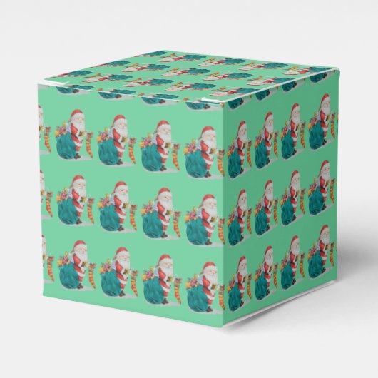 贈り物やおもちゃが入った可愛い父のクリスマス フェイバーボックス (正面サイド)