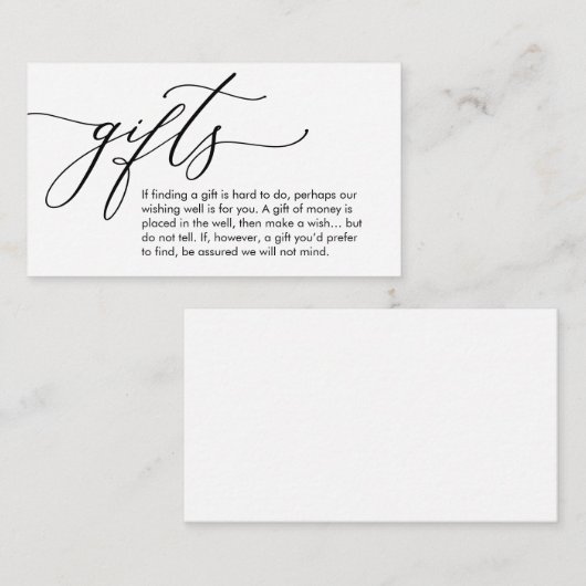贈り物や結婚新婚旅行の願い エンクロージャーカード (正面/裏面)