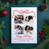 贈り物を大切に、弓、4写真コラージュ幸せ シーズンポストカード