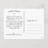 贈り物を大切に、弓、4写真コラージュ幸せ シーズンポストカード (裏面)