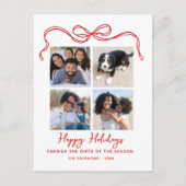 贈り物を大切に、弓、4写真コラージュ幸せ シーズンポストカード (正面)