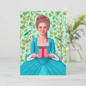 「贈り物を持っている18世紀の女性」 フラットカード (スタンド正面)