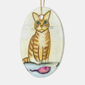 贈り物を持って来た セラミックオーナメント (左)