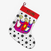 贈り物を贈るお祝い ラージクリスマスストッキング (正面 (吊り時))