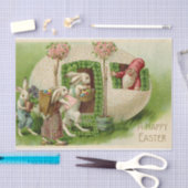 贈り物を贈るウサギを迎えるイースター格言 薄葉紙 (クラフト)