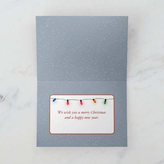 贈り物を贈るクリスマスのウサギ シーズンカード (内部)