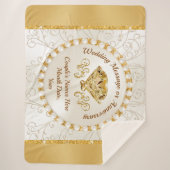 贈り物パーソナライズされた用の豪華結婚な毛布 シェルパブランケット (正面)