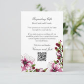 贈り物モダンに関するマゼンタの白い花模様緑 エンクロージャーカード (スタンド正面)