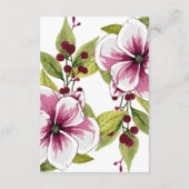 贈り物モダンに関するマゼンタの白い花模様緑 エンクロージャーカード (裏面)