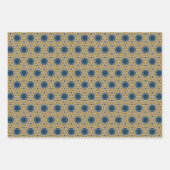 贈り物ラップセット3つの青い黄色のセージ ラッピングペーパーシート (正面3)