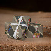 贈り物熱狂するに立つナツクラッカー茶色 ラッピングペーパー