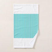 贈り物結婚のパーソナライズティール(緑がかった色)ストライプの バスタオルセット (ハンドタオル)