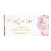 贈り物証ピンクかわいらしフローラ ラックカード (正面)