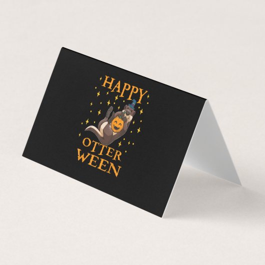 贈り物 |かわいい海のオッターハロウィン 名刺 (正面)