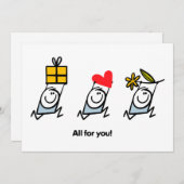 贈り物、ハート、花 シーズンカード (正面/裏面)