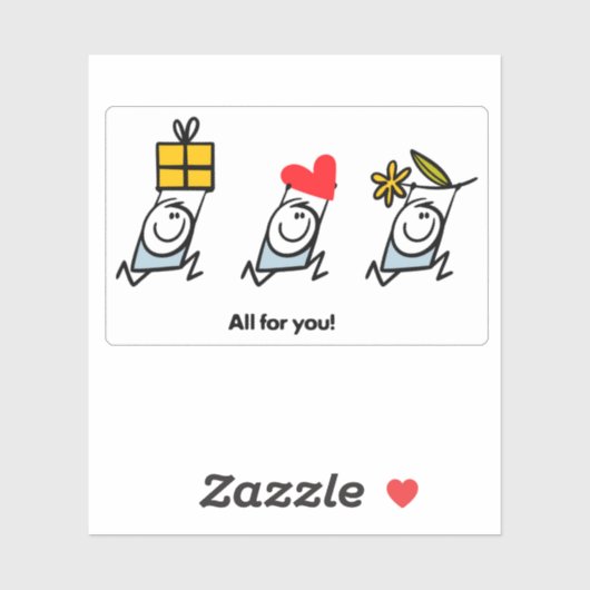 贈り物、ハート、花 シール (シート)