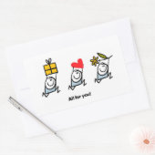 贈り物、ハート、花 長方形シール (封筒)