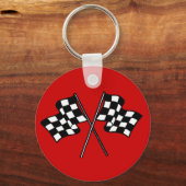 贈り物~レーシングファン白黒フラ市松模様にグ キーホルダー (正面)