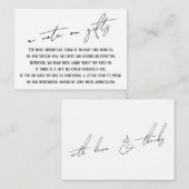 贈り物、手書き白モダンに関するメモ エンクロージャーカード (正面/裏面)