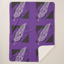 贈り物-紫、タイル張りのシャルパ毛布