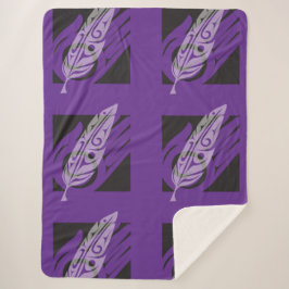 贈り物-紫、タイル張りのシャルパ毛布 シェルパブランケット