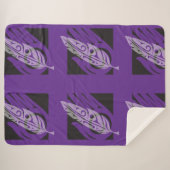 贈り物-紫、タイル張りのシャルパ毛布 シェルパブランケット (正面(横))