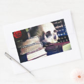 贈り物、衣服、カードに関するスカルと呪文の本 長方形シール (封筒)