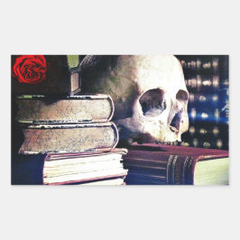 贈り物、衣服、カードに関するスカルと呪文の本 長方形シール