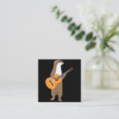 贈り物 | Guitar Otter Animal Kids Guitarist スクエア名刺 (スタンド正面)