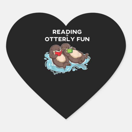 贈り物 | Sea Otter Book読のGift Bookworm ハートシール (正面)