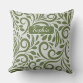 贈エレガントオーガニックり物のための緑の形の芸術 クッション (正面)