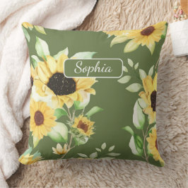 贈エレガントオーガニックり物のための緑の形の芸術 クッション