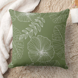 贈エレガントオーガニックり物のための緑の形の芸術 クッション