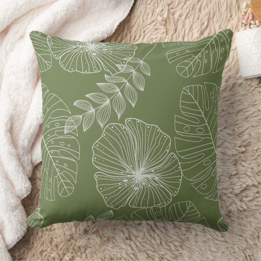 贈エレガントオーガニックり物のための緑の形の芸術 クッション (ブランケット)