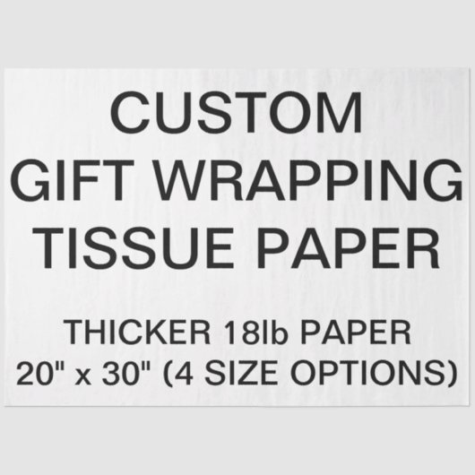 贈カスタム物用白パーソナライズされたティッシュペーパー 薄葉紙 (正面)