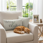 贈パーソナライズされた結婚り物：グレーファームハウススロー ランバークッション
