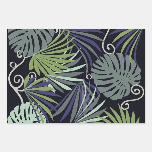 贈与え与屋内植物型イラストレーション ラッピングペーパーシート (正面)