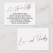 贈与に関する注記バラ金ゴールド手書結婚き エンクロージャーカード (正面/裏面)