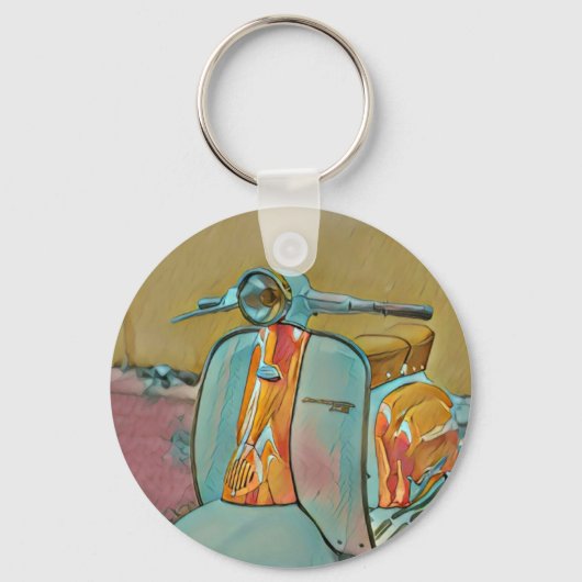 贈与バイクもしくは自転車に乗る人 キーホルダー (正面)