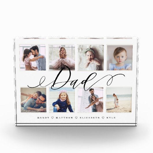 贈与パパ |家族の写真記念コラージュ フォトブロック (正面)