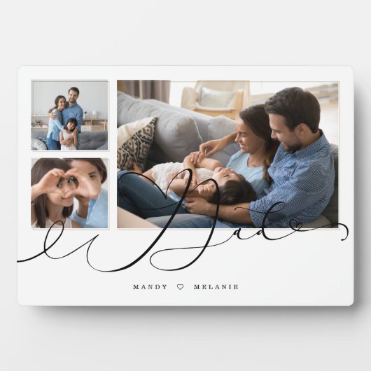 贈与パパ |家族の写真3フォトコラージュ フォトプラーク (正面)